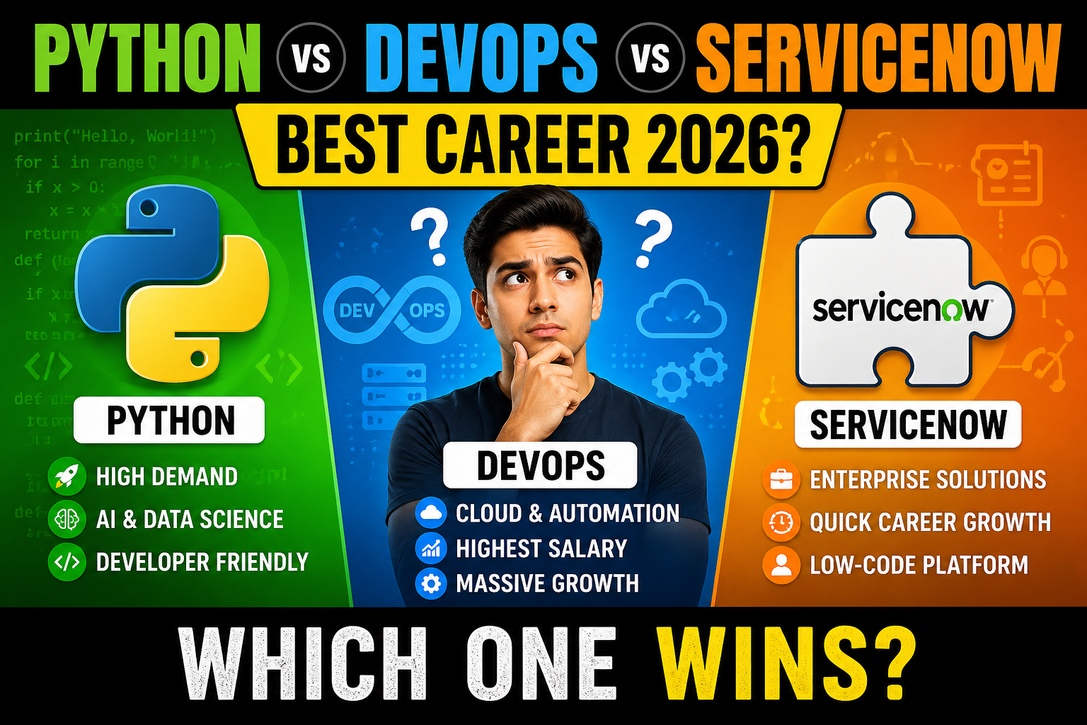 Python vs DevOps vs ServiceNow: Best Career in 2026?